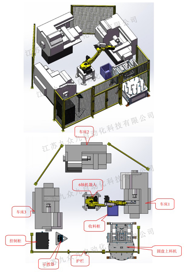 车床上下料机器人生产线,全自动车床上下料生产线 车床上下料机器人生产线,全自动车床上下料生产线